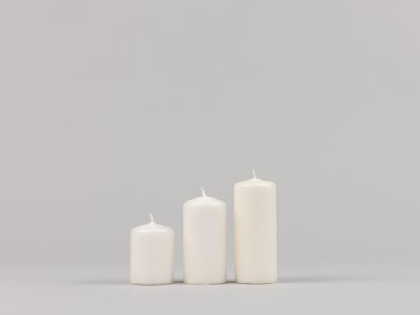 Stumpen H70 D50 wollweiss ca. 13Std Brenndauer Safe Candle ca. 15Std Brenndauer D5 H7cm