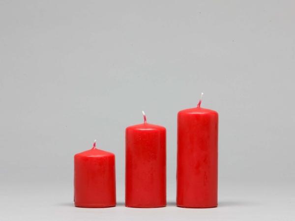 Stumpen H100 D50 rubin Safe Candle ca.19Std Brenndauer 