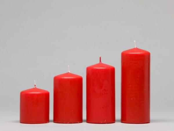 Stumpen H70 D60 rubin Safe Candle ca.19Std Brenndauer D6 H7cm