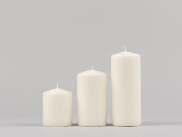 Stumpen H100 D80 wollweiss Safe Candle ca. 55Std Brenndauer D8 H10cm