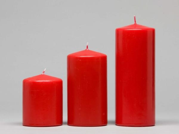 Stumpen H100 D80 rubin Safe Candle ca. 43Std Brenndauer D8 H10