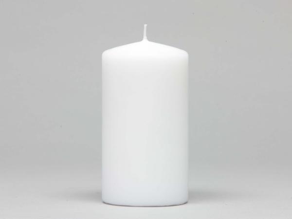 Stumpen H150 D80 weiss Safe Candle ca. 90Std Brenndauer D8 H15