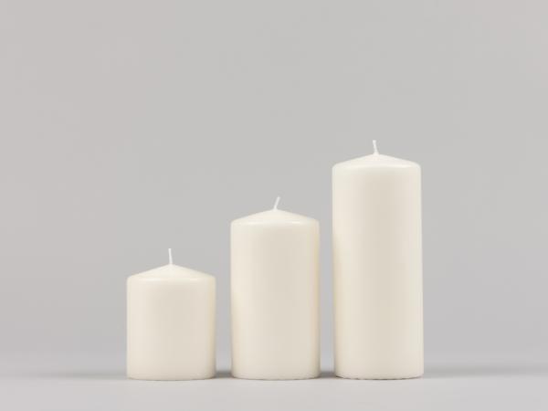 Stumpen H150 D80 wollweiss Safe Candle ca. 90Std Brenndauer D8 H15cm