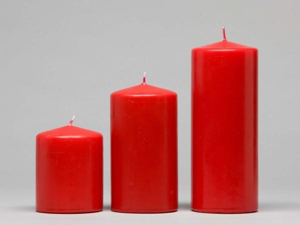 Stumpen H150 D80 rubin Safe Candle ca. 68Std Brenndauer D8 H15cm