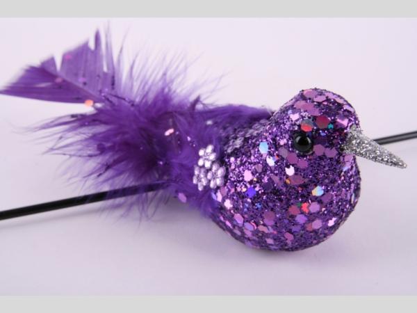 Vogel Glitter a Clip   L14 B3,5 H5cm