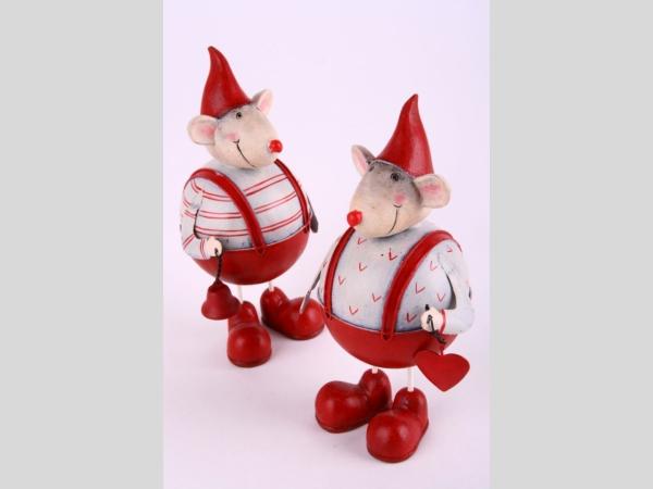 Wackelfigur Maus m Mütze 2Mod sort.   