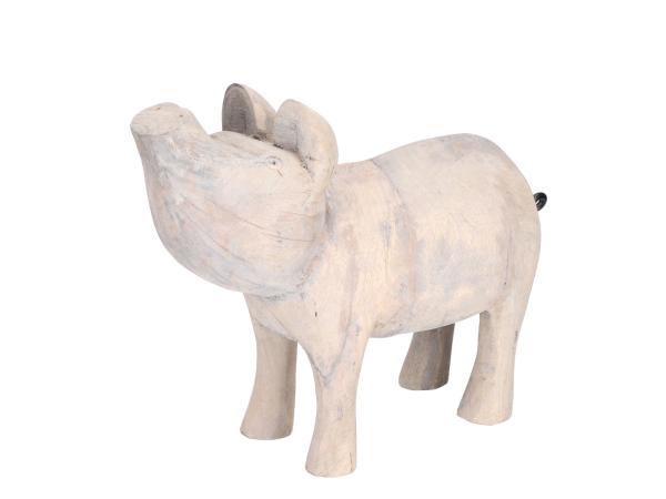 Schwein Holz geschnitzt z Stellen B35 T13 H28cm