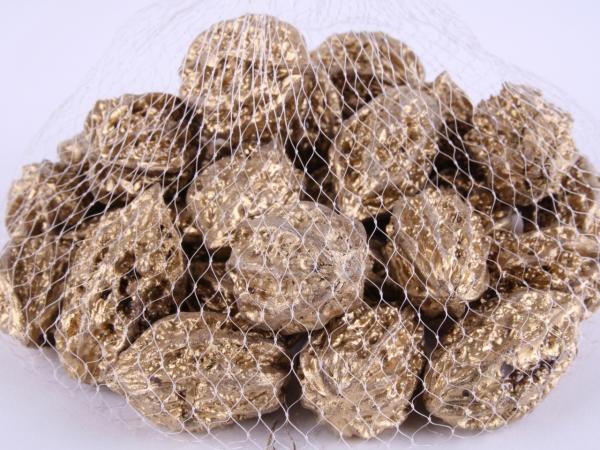Nüsse lackiert metallic Netz 30St   D4-5cm
