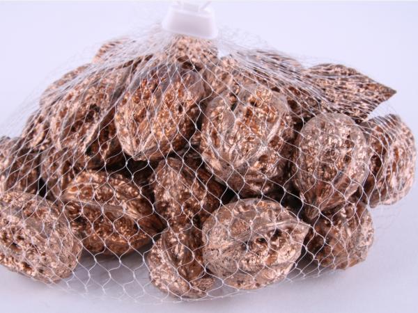 Nüsse lackiert metallic Netz 30St   D4-5cm