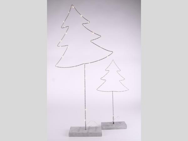 Tannenbaum Draht LED a Betonsockel (für Batteriebetrieb 2xAA)   B39 T8 H84cm