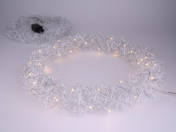 Kranz Draht filigran LED 30 Lichter mit Netzteil CE 150cm Kabel   D40 L150Kable