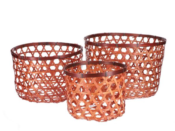 Korb Bambus filigran m Rand Set3
!! Aktionsartikel- Kein Umtausch / Rückgabe möglich !! D24/32/36 H18/21/25cm