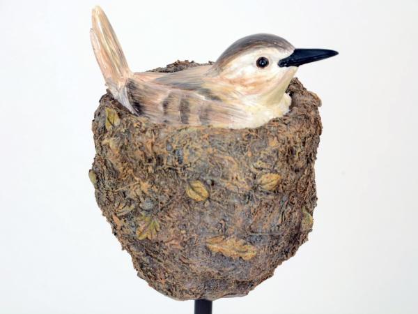 Gartenstecker Vogel im Nest   D9-11 H12 L80cm