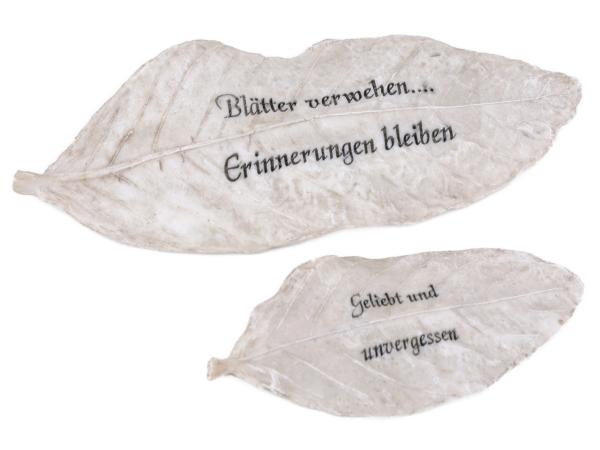 Buchenblatt zum Legen mit Spruch Blätter verwehen - Erinnerungen bleiben B25 T11 H3,5cm