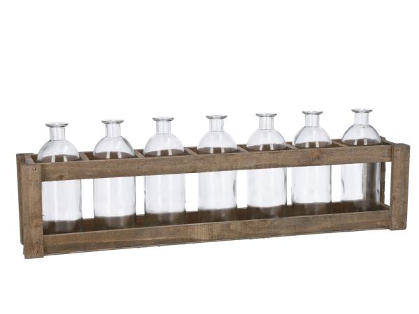 Kasten Vasen x7 (Vase D7,5 H20cm)   B65 T12 H22cm