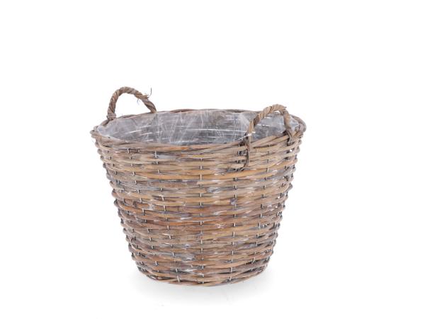 Korb Rattan gespalten m Henkel konisch D23/35 H25/31cm
