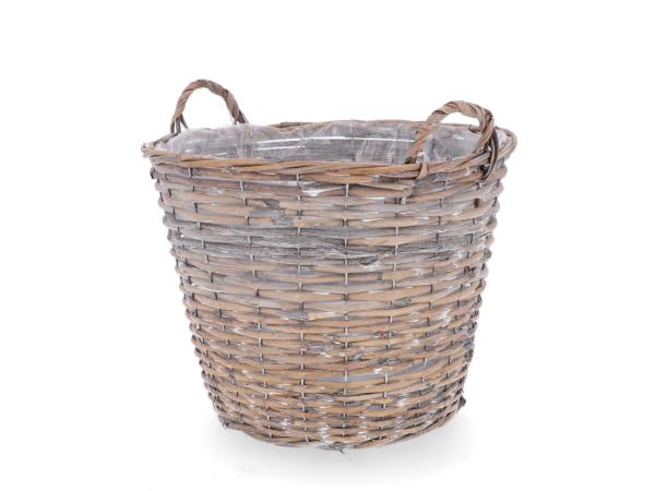 Korb Rattan gespalten m Henkel konisch D28/40 H30/36cm