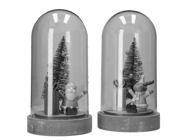 Dekoglocke Plexi m Weihnachtsmotiv 2Mod beleuchtet (exkl. Batterie 2xAAA)   D10 H20cm