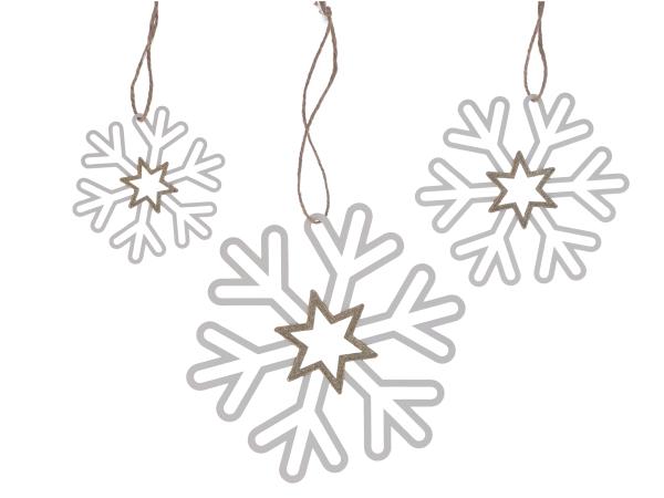 Schneeflocke Blech m Glitzerstern z hängen   D19cm