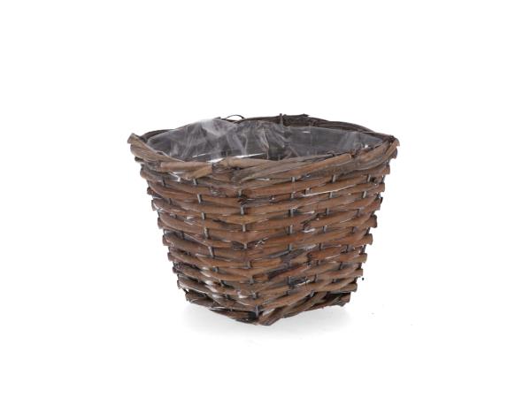 Topf Rattan quadratisch gespalten D13/15 H13cm