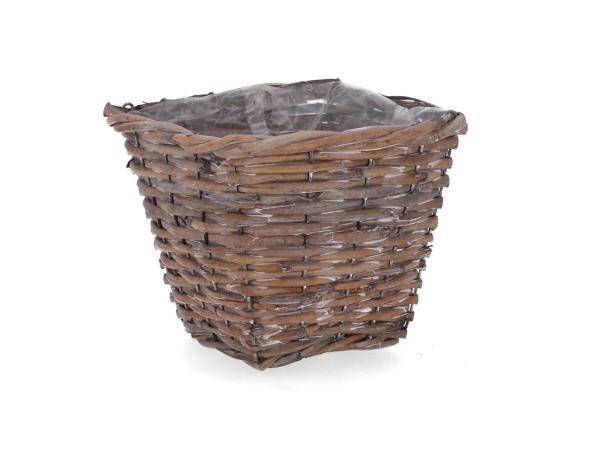 Topf Rattan quadratisch gespalten D15/20 H16cm