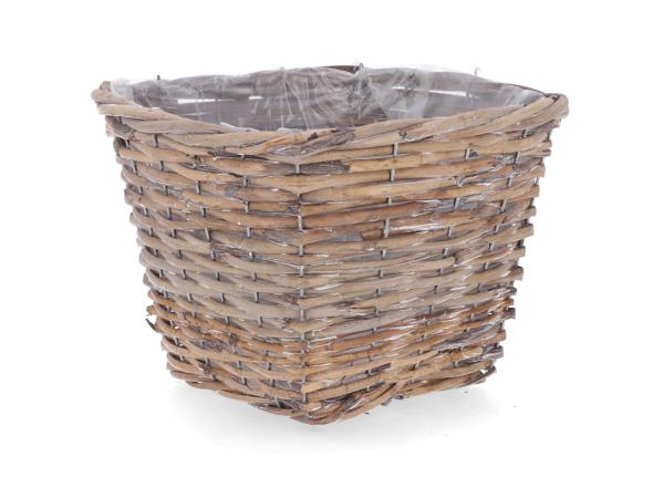 Topf Rattan quadratisch gespalten D18/23 H18cm