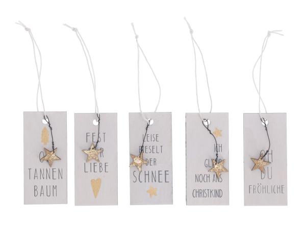 Anhänger Schild m Spruch 5Mod  B4 H9 L17cm