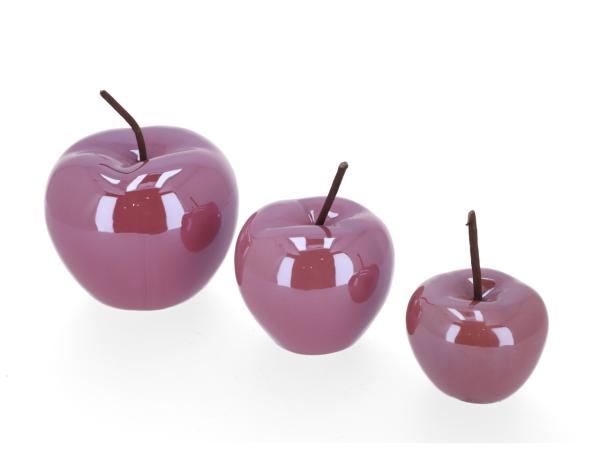 Apfel Porzellan  2fb brombeer hell/dunkel  B7,5 H9cm