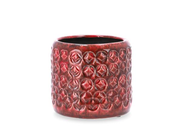 Topf Ascon Keramik Ornament glasiert  D18,5 H17,5cm