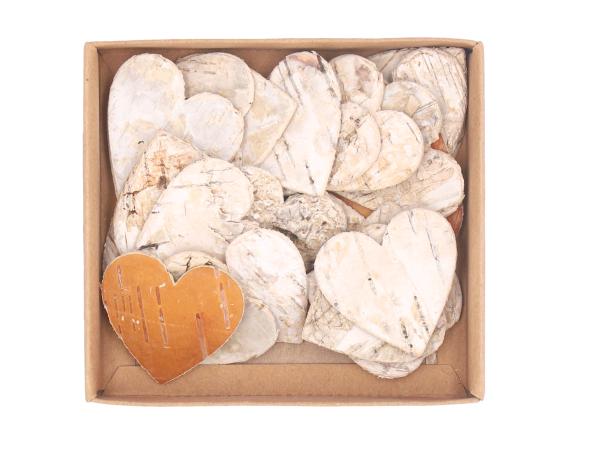 Herz Birke Streuherzen Box 24St D4,5cm