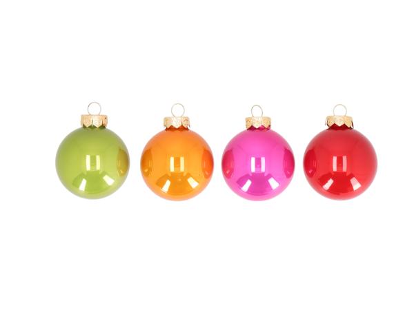 Kugel xmas Glas OPAL 4Farben rd-grn-or-pnk D6cm