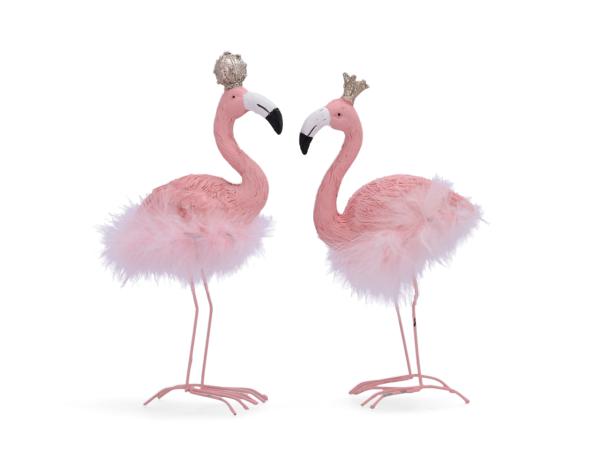 Flamingo stehend m Feder PR m Drahtfüßen 2Mod   B5,5 T12 H22