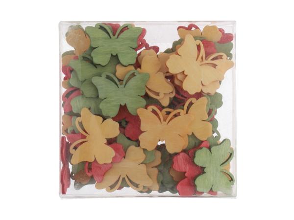 Schmetterling Holz z streuen (gelb/rot/grün)   D4cm