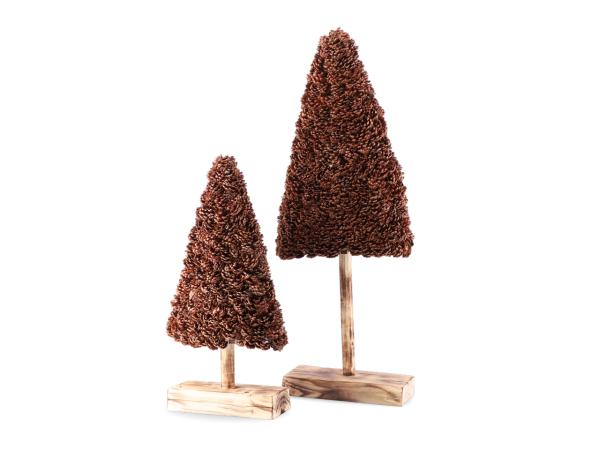 Tannenbaum Kiefernzapfen Deko a Holzsockel   