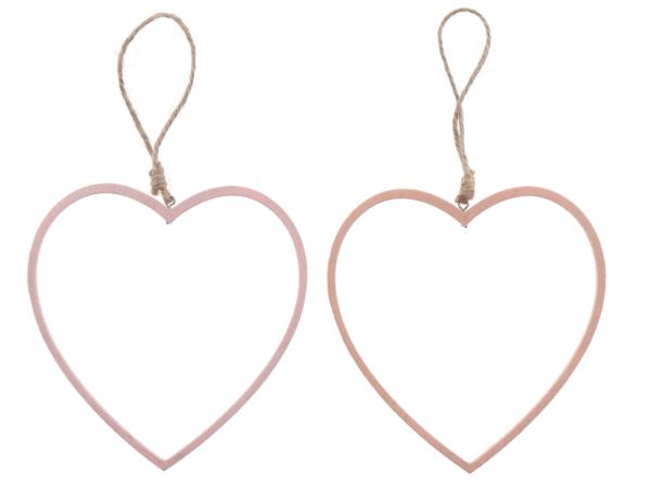 Hänger Herz MDF offen 2fb rosa-pfirsich sort   D16cm