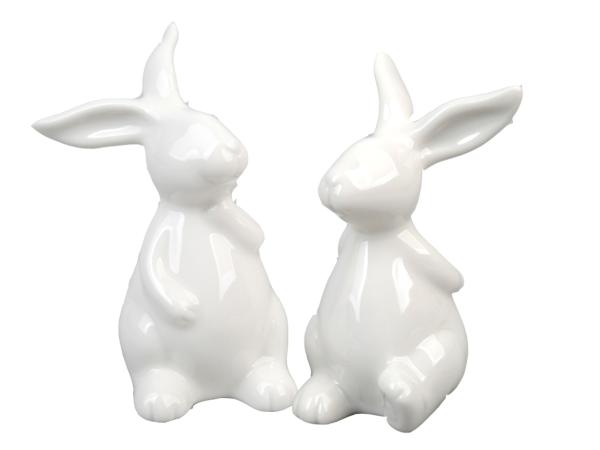 Hase Porzellan glasiert 2Mod D4 H7cm