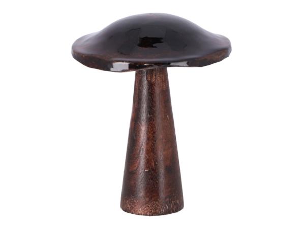 Pilz Holz Kappe Emaille D15 H19cm