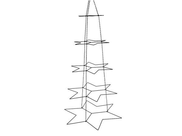 Displayhänger Sternform x5 D20/30/40/50/60 H140cm