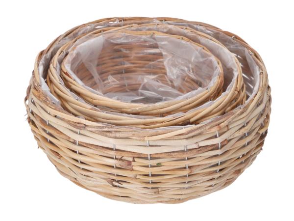 Schale Rattan hell rund gespalten D22/29/34 H9/10/12cm