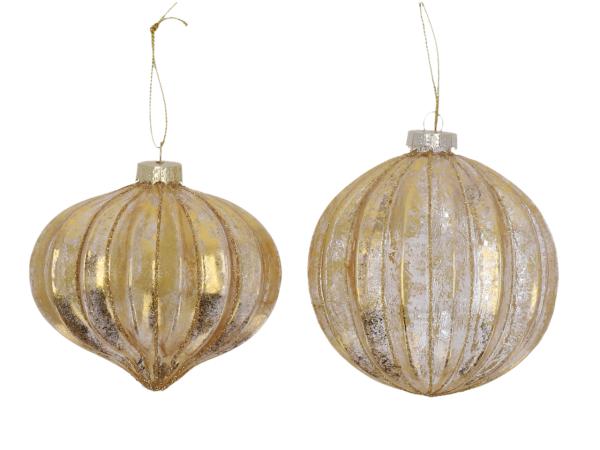 Kugel/Zwiebel Xmas Rille 2Mod   D10cm