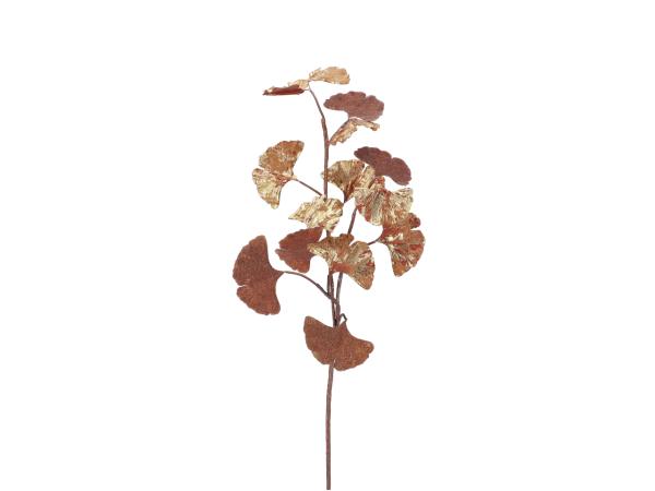 Zweig Ginko handgewickelt Blattgold  L90cm