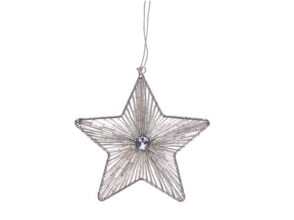 Stern Perlen-Minitubes  m Diamant   D15cm