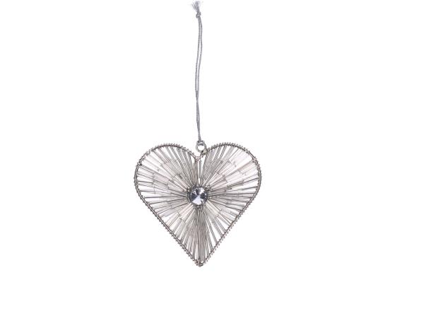 Herz Perlen-Minitubes  m Diamant   D10cm