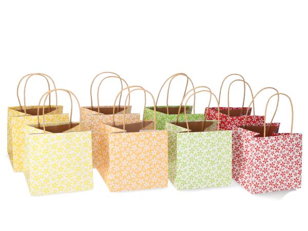 Pflanztasche Papier Blüte m Henkel 2Mod innen foliert  D14 H13,5cm