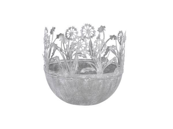 Windlicht Kugel Blech Motiv Wiese Pusteblumen D11 H12cm