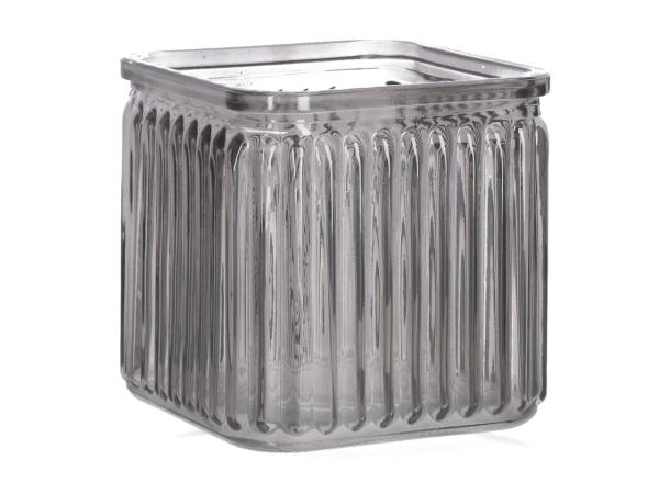 Glas Kasten Rille   D12 H12cm