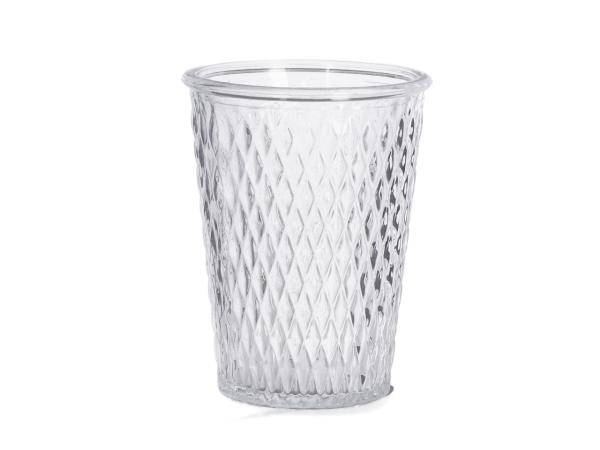 Becher Glas Raute m Rand D10 H13cm