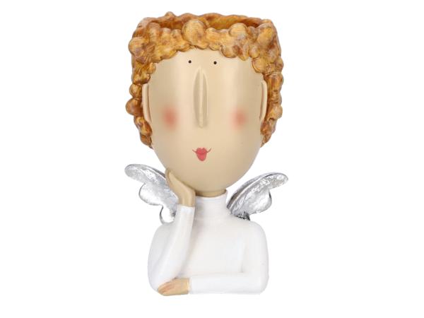 Planzkopf Engel Cartoon Polyresin B14,5 T11,5 H23cm