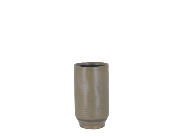 Vase Graphit Keramik Stoneware glasiert  D11 H20cm