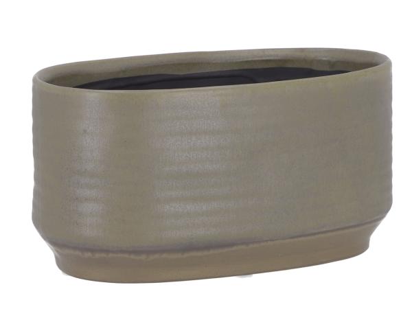 Jardiniere Graphit Keramik Stoneware glasiert   B25,5 T13 H13cm